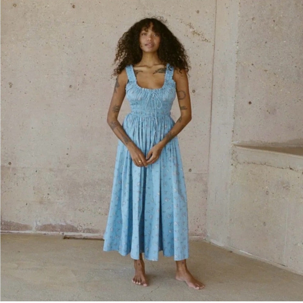 Doen Light Blue Midi Dress